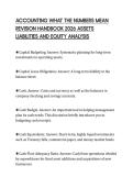 ACCOUNTING WHAT THE NUMBERS MEAN&NewLine;REVISION HANDBOOK 2026 ASSETS&NewLine;LIABILITIES AND EQUITY ANALYSIS&NewLine;