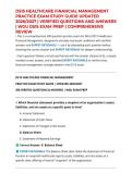 D515 HEALTHCARE FINANCIAL MANAGEMENT PRACTICE EXAM STUDY GUIDE UPDATED 2026&sol;2027 &vert; VERIFIED QUESTIONS AND ANSWERS &vert; WGU D515 EXAM PREP &vert; COMPREHENSIVE REVIEW