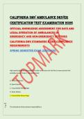 CALIFORNIA AMBULANCE DRIVER&rsquo;S &NewLine;LICENSE EXAMINATION &NewLine;&lpar;2025&sol;2026&rpar; &NewLine;OFFICIAL CERTIFICATION ASSESSMENT FOR &NewLine;EMERGENCY VEHICLE OPERATION AND PRE&NewLine;HOSPITAL TRANSPORT SAFETY &NewLine;ALIGNED WITH CALIFORNIA DMV REGULATIONS & EMS &NewLine;SAFETY STANDARDS