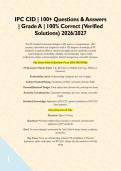 IPC CID &vert; 100&plus; Questions & Answers &vert; Grade A &vert; 100&percnt; Correct &lpar;Verified Solutions&rpar; 2026&sol;2027&NewLine;&NewLine;This IPC Certified Interconnect Designer &lpar;CID&rpar; exam is a comprehensive&comma; 100&plus; question&comma; closed-book test designed to verify a PCB designer's knowledge of I