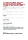 D515 HEALTHCARE FINANCIAL MANAGEMENT PRACTICE EXAM STUDY GUIDE UPDATED 2026&sol;2027 &vert; VERIFIED QUESTIONS AND ANSWERS &vert; WGU D515 EXAM PREP &vert; HIGH YIELD FINANCE REVIEW