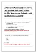 ACI Shotcrete Nozzleman Exam Practice &NewLine;Test Questions And Correct Answers &NewLine;&lpar;Verified Answers&rpar; Plus Rationales 2026 &NewLine;Q&A Instant Download Pdf