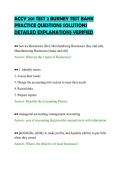 ACCY 201 TEST 2 BURNEY TEST BANK&NewLine;PRACTICE QUESTIONS SOLUTIONS&NewLine;DETAILED EXPLANATIONS VERIFIED