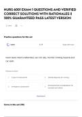 NURS 6001 EXAM 1 QUESTIONS AND VERIFIED CORRECT SOLUTIONS WITH RATIONALES &vert;&vert; 100&percnt; GUARANTEED PASS LATEST VERSION
