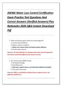 AWWA Water Loss Control Certification &NewLine;Exam Practice Test Questions And &NewLine;Correct Answers &lpar;Verified Answers&rpar; Plus &NewLine;Rationales 2026 Q&A Instant Download &NewLine;Pdf 