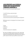 ACLS PRETEST 2026 CLINICAL&NewLine;SCRIPT SOLVED QUESTIONS&NewLine;VERIFIED ANSWERS A&plus;