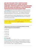 EPA SECTION 608 TYPE II CERTIFICATION PRACTICE EXAM STUDY GUIDE UPDATED 2026&sol;2027 &vert; VERIFIED QUESTIONS AND ANSWERS WITH DETAILED RATIONALES &vert; HIGH PRESSURE REFRIGERATION SYSTEMS EXAM PREP