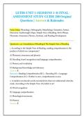 LETRS Unit 1 &lpar;Sessions 1&ndash;8&rpar; Final Assessment Study Guide&colon; 200 Original Questions&comma; Answers & Rationales &vert; Phonology&comma; Phonics&comma; Dyslexia&comma; Scarborough&rsquo;s Rope & More