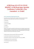 ACBIS Exam 142 ACTUAL EXAM 2026&sol;2027 &vert; ACBIS Brain Injury Specialist Certification &vert; Verified Q&A &vert; Pass Guaranteed - A&plus; Graded