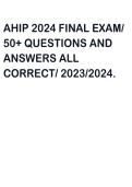 AHIP 2024 FINAL EXAM&sol; 50&plus; QUESTIONS AND ANSWERS ALL CORRECT&sol; 2023&sol;2024&period;&NewLine;