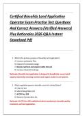 Certified Biosolids Land Application &NewLine;Operator Exam Practice Test Questions &NewLine;And Correct Answers &lpar;Verified Answers&rpar; &NewLine;Plus Rationales 2026 Q&A Instant &NewLine;Download Pdf 