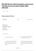 EPA RRP Review EXAM Questions and Answers &lpar;Verified Answers&rpar; &lpar;Latest Update 2026&rpar; UPDATE&excl;&excl;
