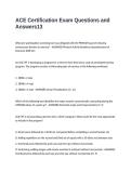 ACE Certification Exam Questions and Answers