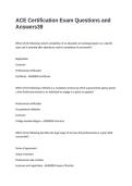 ACE Certification Exam Questions and Answers