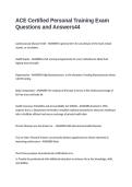 ACE Certified Personal Training Exam Questions and Answers