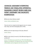 ADVANCED ASSESSMENT INTERPRETING&NewLine;FINDINGS AND FORMULATING DIFFERENTIAL&NewLine;DIAGNOSES CONCEPT REVIEW GUIDE 2026&NewLine;PATIENT ASSESSMENT AND DIAGNOSTIC&NewLine;INTERPRETATION&NewLine;