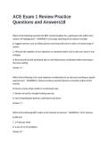 ACE Exam 1 Review Practice Questions and Answers