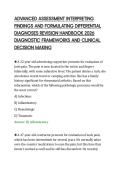 ADVANCED ASSESSMENT INTERPRETING&NewLine;FINDINGS AND FORMULATING DIFFERENTIAL&NewLine;DIAGNOSES REVISION HANDBOOK 2026&NewLine;DIAGNOSTIC FRAMEWORKS AND CLINICAL&NewLine;DECISION MAKING&NewLine;