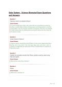 Solar System - Science Olympiad Exam Questions and Answers&NewLine;