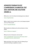 ADVANCED PHARMACOLOGY&NewLine;COMPREHENSIVE EXAMINATION TEST&NewLine;2026 QUESTIONS AND SOLUTIONS&NewLine;GRADED A&plus;&NewLine;