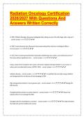 Radiation Oncology Certification 2026&sol;2027&colon; Questions and Answers Study Guide