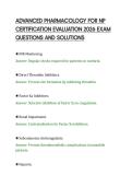 ADVANCED PHARMACOLOGY FOR NP&NewLine;CERTIFICATION EVALUATION 2026 EXAM&NewLine;QUESTIONS AND SOLUTIONS&NewLine;