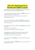 PSYC 355  Bundled Exam Questions WITH  CORRECT Answers