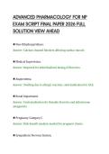 ADVANCED PHARMACOLOGY FOR NP&NewLine;EXAM SCRIPT FINAL PAPER 2026 FULL&NewLine;SOLUTION VIEW AHEAD
