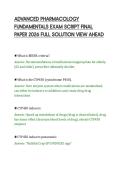 ADVANCED PHARMACOLOGY&NewLine;FUNDAMENTALS EXAM SCRIPT FINAL&NewLine;PAPER 2026 FULL SOLUTION VIEW AHEAD&NewLine;