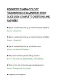 ADVANCED PHARMACOLOGY&NewLine;FUNDAMENTALS EXAMINATION STUDY&NewLine;GUIDE 2026 COMPLETE QUESTIONS AND&NewLine;ANSWERS&NewLine;