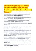 Wall Street Prep Powerpoint Shortcut &NewLine;Crash Course EXAM UPDATED 2026 &NewLine;Questions and Verified Correct Answers  &vert; &NewLine;Graded A&plus;