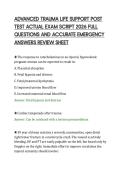 ADVANCED TRAUMA LIFE SUPPORT POST&NewLine;TEST ACTUAL EXAM SCRIPT 2026 FULL&NewLine;QUESTIONS AND ACCURATE EMERGENCY&NewLine;ANSWERS REVIEW SHEET&NewLine;