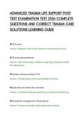 ADVANCED TRAUMA LIFE SUPPORT POST&NewLine;TEST EXAMINATION TEST 2026 COMPLETE&NewLine;QUESTIONS AND CORRECT TRAUMA CARE&NewLine;SOLUTIONS LEARNING GUIDE&NewLine;