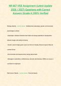NR 667 VISE Assignment &lpar;Latest Update 2026 &sol; 2027&rpar; Questions with Correct Answers &lbrace;Grade A &rcub;100&percnt; Verified