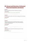 ATI&colon; Nurses touch Becoming a Professional Nurse Exam Questions and Answers