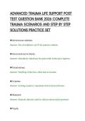ADVANCED TRAUMA LIFE SUPPORT POST&NewLine;TEST QUESTION BANK 2026 COMPLETE&NewLine;TRAUMA SCENARIOS AND STEP BY STEP&NewLine;SOLUTIONS PRACTICE SET&NewLine;