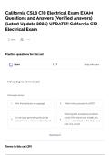 California CSLB C10 Electrical Exam EXAM Questions and Answers &lpar;Verified Answers&rpar; &lpar;Latest Update 2026&rpar; UPDATE&excl;&excl;   Calfornia C10 Electrical Exam
