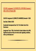 SUS1501 Assignment 3 &lpar;COMPLETE ANSWERS&rpar; Semester 1 2026 - DUE 23 March 2026