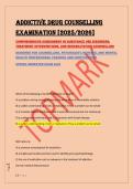 ADDICTIVE DRUG COUNSELLING &NewLine;EXAMINATION &lbrack;2025&sol;2026&rsqb; &NewLine;COMPREHENSIVE ASSESSMENT IN SUBSTANCE USE DISORDERS&comma; &NewLine;TREATMENT INTERVENTIONS&comma; AND REHABILITATION COUNSELLING &NewLine;DESIGNED FOR COUNSELLING&comma; PSYCHOLOGY&comma; NURSING&comma; AND MENTAL &NewLine;HEALTH PROFESSIONAL TRAININ