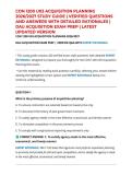 CON 1200 U03 ACQUISITION PLANNING 2026&sol;2027 STUDY GUIDE &vert; VERIFIED QUESTIONS AND ANSWERS WITH DETAILED RATIONALES &vert; DAU ACQUISITION EXAM PREP &vert; LATEST UPDATED VERSION