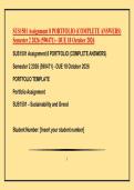 SUS1501 Assignment 8 PORTFOLIO &lpar;COMPLETE ANSWERS&rpar; Semester 2 2026 &lpar;590471&rpar; - DUE 18 October 2026&NewLine;
