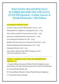 Wisconsin &lpar;WI&rpar; Journeyman Plumber &ndash; Restricted Appliance Exam 2026&colon; 200 Practice Questions&comma; Answers & Rationales &vert; DSPS License Prep