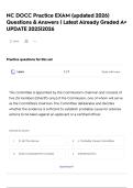 NC DOCC Practice EXAM &lpar;updated 2026&rpar; Questions & Answers &vert; Latest Already Graded A&plus; UPDATE 2025&vert;2026
