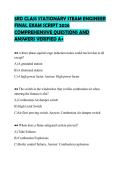 3RD CLASS STATIONARY STEAM ENGINEER&NewLine;FINAL EXAM SCRIPT 2026&NewLine;COMPREHENSIVE QUESTIONS AND&NewLine;ANSWERS VERIFIED A&plus;
