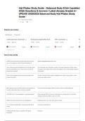 Mat Pilates Study Guide - Balanced Body EXAM &lpar;updated 2026&rpar; Questions & Answers &vert; Latest Already Graded A&plus; UPDATE 2025&vert;2026 Balanced Body Mat Pilates Study Guide