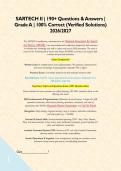 SARTECH II &vert; 190&plus; Questions & Answers &vert; Grade A &vert; 100&percnt; Correct &lpar;Verified Solutions&rpar; 2026&sol;2027&NewLine;&NewLine;This SARTECH II certification&comma; administered by the National Association for Search and Rescue &lpar;NASAR&rpar;&comma; is an intermediate-level certification designed for fie