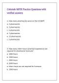 Colorado MPJE Practice Questions with verified answers