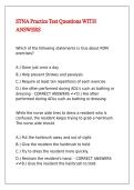 STNA Practice Test Questions WITH ANSWERS