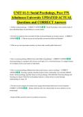 Social Psychology  Bundled Exam Questions WITH  CORRECT Answers