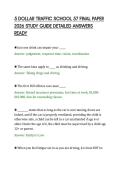 5 DOLLAR TRAFFIC SCHOOL 57 FINAL PAPER&NewLine;2026 STUDY GUIDE DETAILED ANSWERS&NewLine;READY